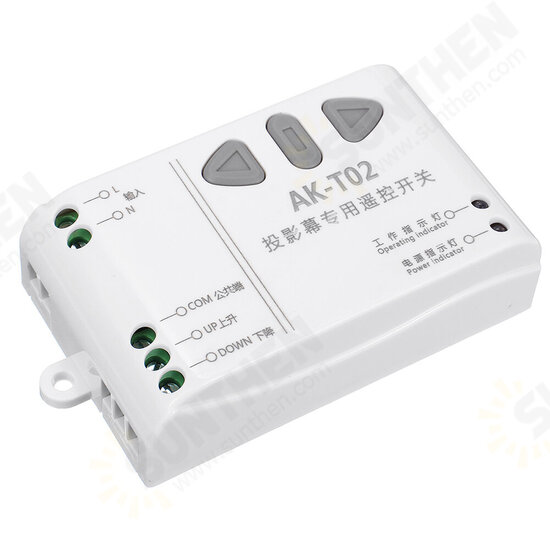 AC220V Two-way Remote Control Switch Projection Screen Controller Motor Forward and Reverse Up and Down Stop Wireless Switch AC220V Two-way Remote Control Switch Projection Screen Controller Motor Forward and Reverse Up and Down Stop Wireless Switch