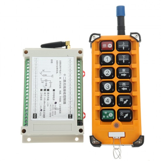 DC24V 12 Channel 220V Wireless Receiving Controller Remote Control Switch with Industrial Large Handle Remote Control
