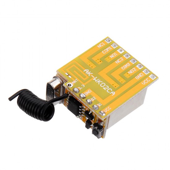 DC3.7V/5V/12V 315MHz Wide Voltage 2 Way Remote Control Switch Miniature Universal Learning Code Support for Light Strips Motor