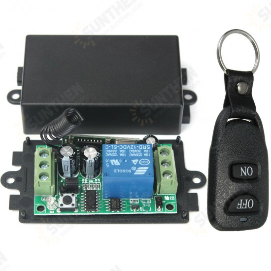 433MHz DC 12V 10A Relay 1CH Channel Wireless RF Remote Control Switch Transmitter With Receiver