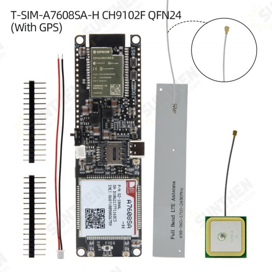 T-A7608SA-H T-A7608E-H ESP32 SIM LTE Network GPS Antenna ESP32-WROVER-E Wireless Module WiFi Bluetooth Development Board