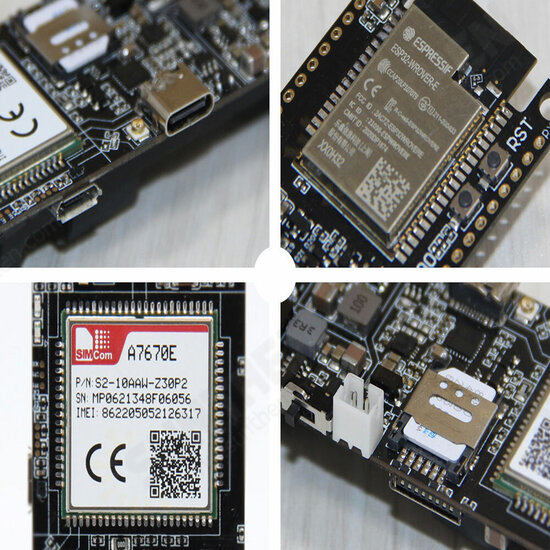 T-SIM A7670E R2 Wireless Module ESP32 Chip 4G LTE CAT1 MCU32 Development Board Support GSM/GPRS/EDGE