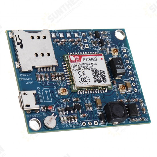 SIM868 Development Board GSM / GPRS / Bluetooth / GPS Module 868MHz with Micro SIM Card Holder