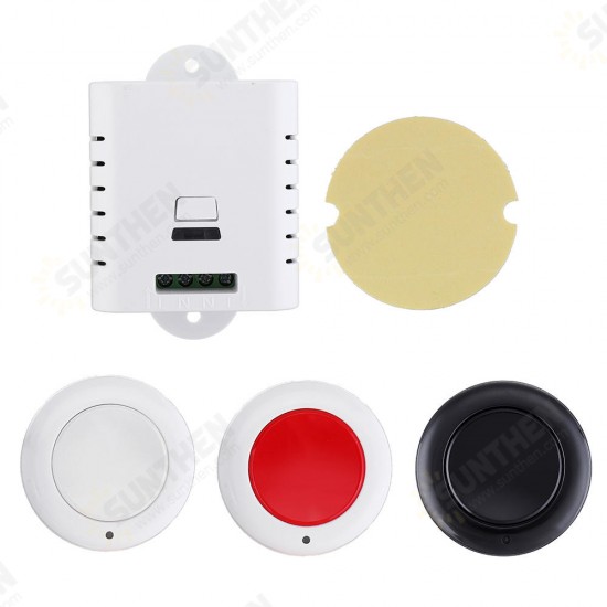 Wide Voltage AC85V-250V Wireless Remote Control Switch + Round Button Transmitter