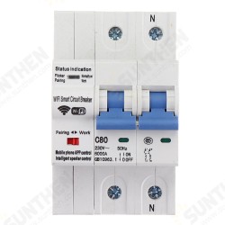 2P 100A WiFi Smart Circuit Breaker Switch Smart Home Automation Overload Short Circuit Voice Control with Alexa Google Home 2P 100A WiFi Smart Circuit Breaker Switch Smart Home Automation Overload Short Circuit Voice Control with Alexa Google Home