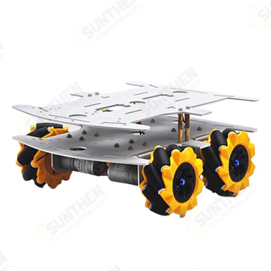 D-32 DIY DDouble Decker Smart RC Robot Car Chassis Base With 80MM Omni Wheels DC 12V 1:46 Motor