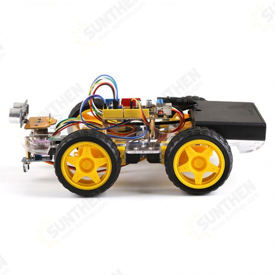 SNAR38 4WD Robot Car Kit Bluetooth Remote Tracking Obstacle Avoidance Car DIY Kit