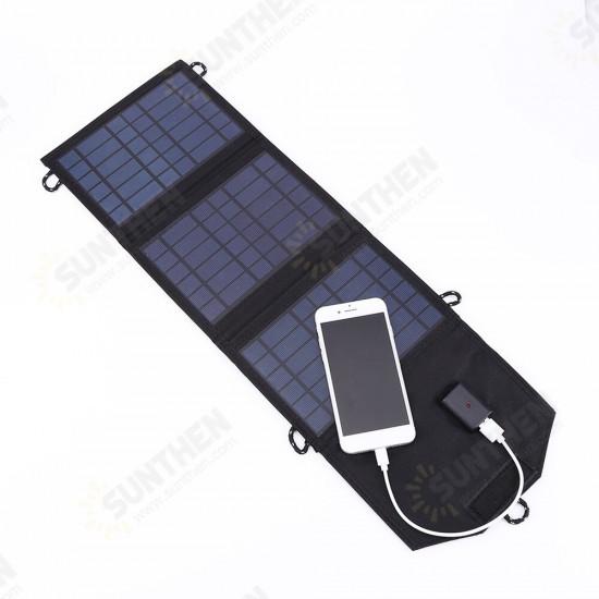 10.5W 5V Portable Solar Panel Bag Foldable Battery Charger Plate USB Port Outdoor Power Bank for Charging Phone Camping Hiking Traveling