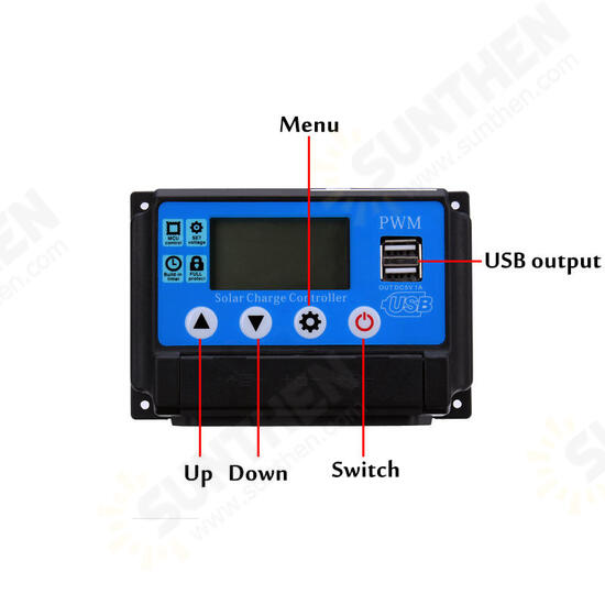 12V/24V 10A/20A/30A/40A/50A Solar Charge Controller PWM Battery Charging Big LCD Display