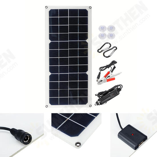 16V 10W 1.2A 420x190x2.5mm Monocrystalline Semi-flexible Solar Panel Set with Rear Junction Box Support Single USB Port