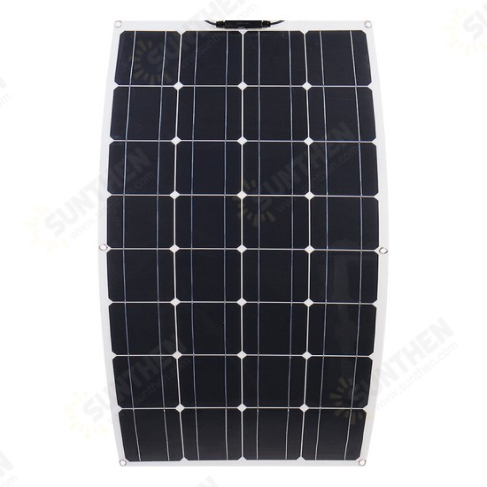 2PCS 100W 18V Highly Flexible Monocrystalline Solar Panel Waterproof For Car RV Yacht Ship Boat