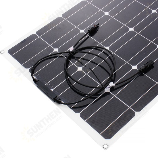 2PCS 100W 18V Highly Flexible Monocrystalline Solar Panel Waterproof For Car RV Yacht Ship Boat