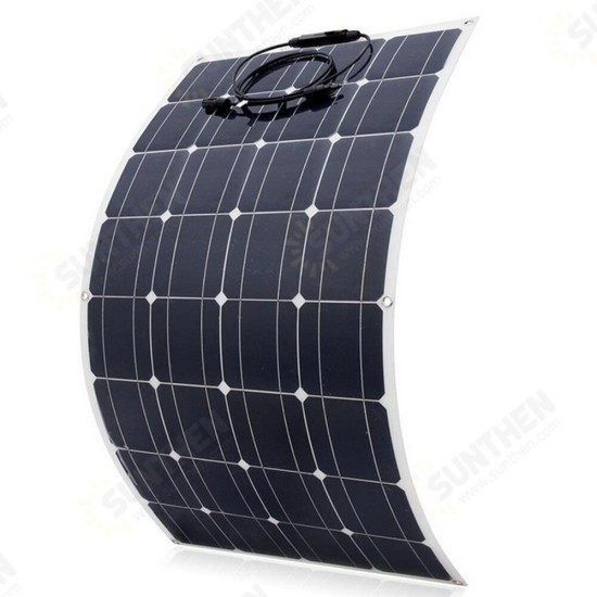 2PCS 100W 18V Highly Flexible Monocrystalline Solar Panel Waterproof For Car RV Yacht Ship Boat