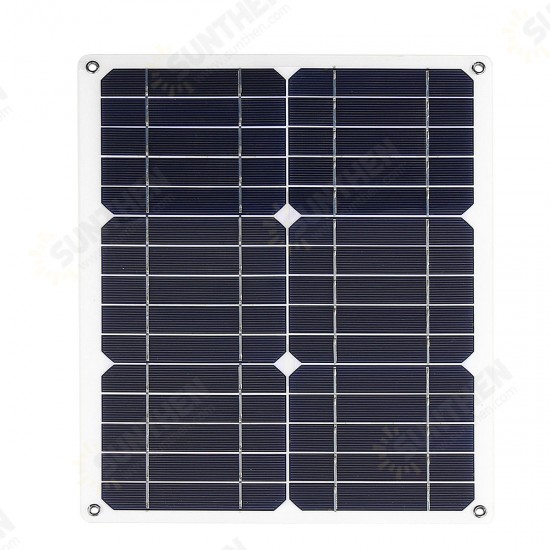 30W 20V Monocrystalline Double USB Port Solar Panel Power Pack with 10-in-1 Charging Cables