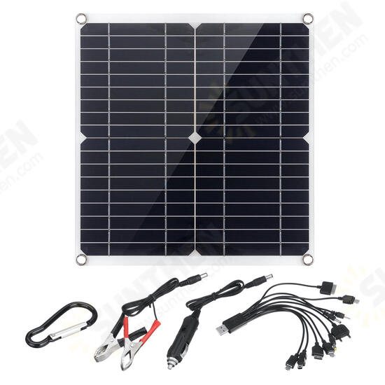 35W Portable IP65 Monocrystalline Solar Panel Double USB Port 10-in-1 Charging Cable