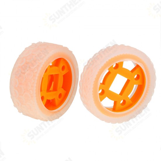 47*12mm/47*21mm 64T Transparent Tire Orange Rubber Wheel for Smart Robot Chassis Car