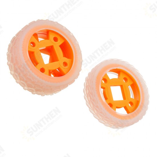 47*12mm/47*21mm 64T Transparent Tire Orange Rubber Wheel for Smart Robot Chassis Car