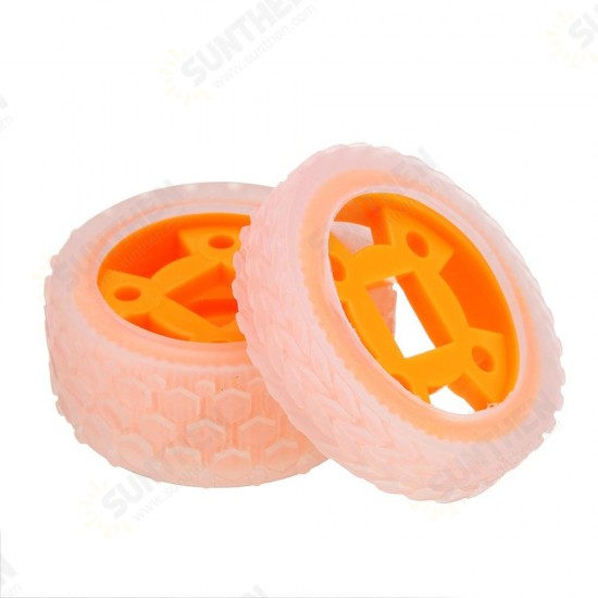 47*12mm/47*21mm 64T Transparent Tire Orange Rubber Wheel for Smart Robot Chassis Car