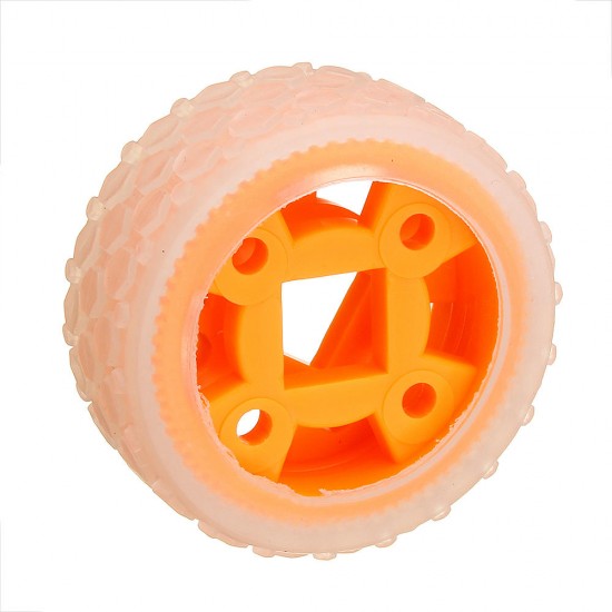 47*12mm/47*21mm 64T Transparent Tire Orange Rubber Wheel for Smart Robot Chassis Car