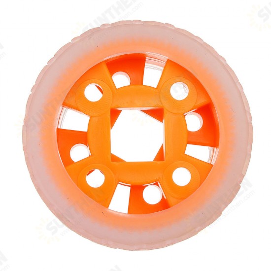 47*12mm/47*21mm 64T Transparent Tire Orange Rubber Wheel for Smart Robot Chassis Car