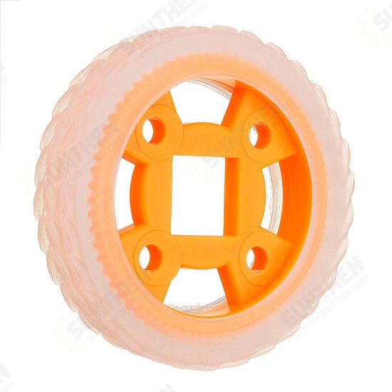 47*12mm/47*21mm 64T Transparent Tire Orange Rubber Wheel for Smart Robot Chassis Car