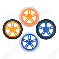 65*27mm Blue/Orange Rubber Wheels for TT Motor Smart Chassis Car Accessories