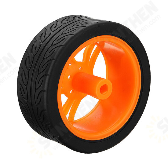 65*27mm Blue/Orange Rubber Wheels for TT Motor Smart Chassis Car Accessories