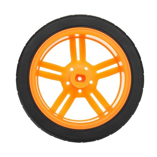 65*27mm Blue/Orange Rubber Wheels for TT Motor Smart Chassis Car Accessories