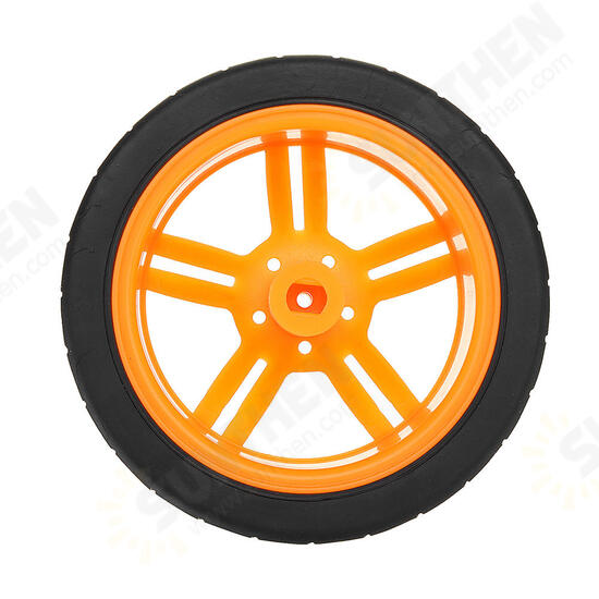 65*27mm Blue/Orange Rubber Wheels for TT Motor Smart Chassis Car Accessories