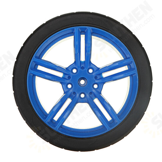 65*27mm Blue/Orange Rubber Wheels for TT Motor Smart Chassis Car Accessories