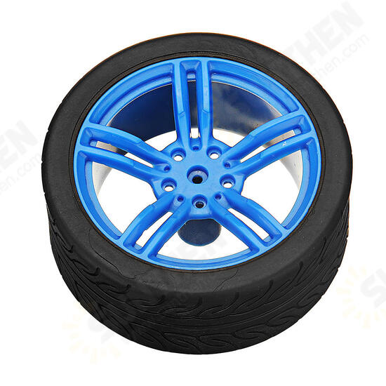 65*27mm Blue/Orange Rubber Wheels for TT Motor Smart Chassis Car Accessories