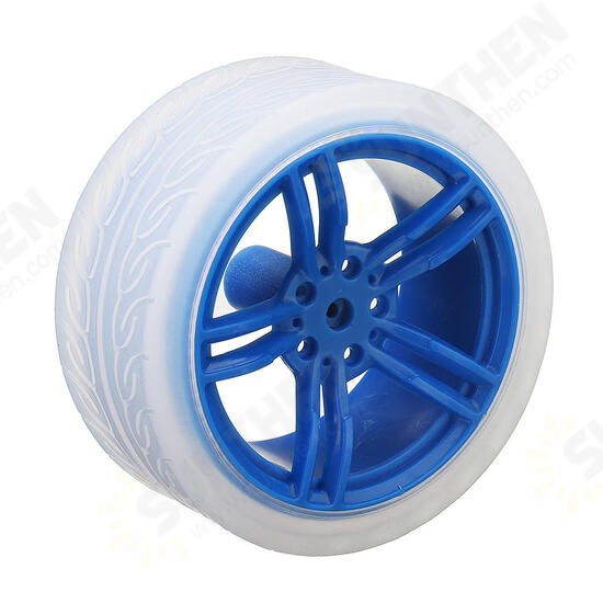 65*27mm Blue/Orange Rubber Wheels for TT Motor Smart Chassis Car Accessories