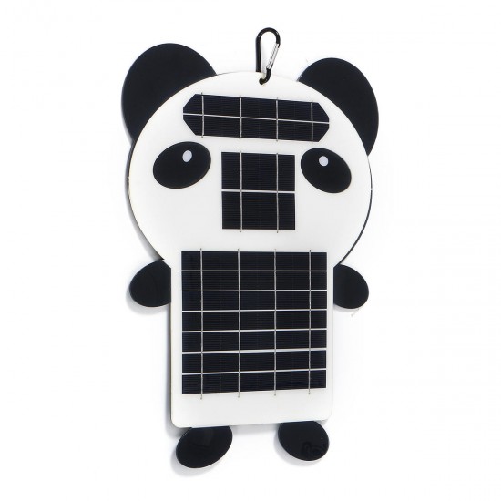 6W 5V Panda Shape Portable Monocrystalline PET Solar Panel with USB Port