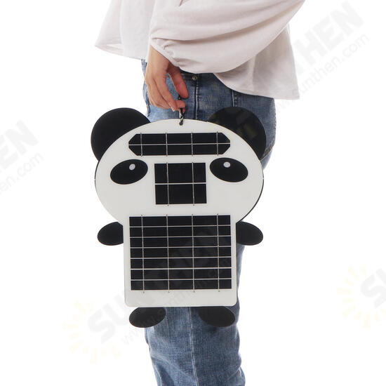 6W 5V Panda Shape Portable Monocrystalline PET Solar Panel with USB Port