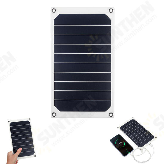 6W 6V 1.2A USB Charger Photovoltaic Charging Sunpower-Cells Solar Panel Power Bank with Suckers & Carabiner