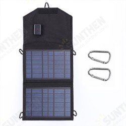 7W 5V Foldable Solar Panel Portable Outdoor USB Port Battery Charger Waterproof Solar Bag for Phone Charging Traveling Camping
