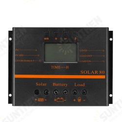 80A Solar Panel Charge Controller 12V 24V Auto LCD USB Solar Battery Charger High Efficiency Solar 80 PWM Regulator 80A Solar Panel Charge Controller 12V 24V Auto LCD USB Solar Battery Charger High Efficiency Solar 80 PWM Regulator