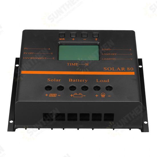 80A Solar Panel Charge Controller 12V 24V Auto LCD USB Solar Battery Charger High Efficiency Solar 80 PWM Regulator