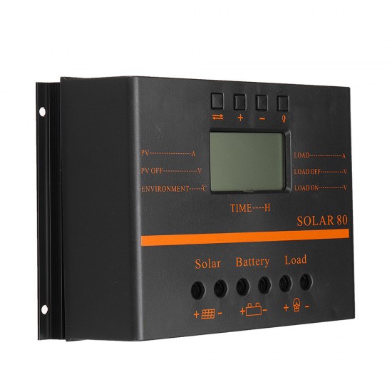 80A Solar Panel Charge Controller 12V 24V Auto LCD USB Solar Battery Charger High Efficiency Solar 80 PWM Regulator