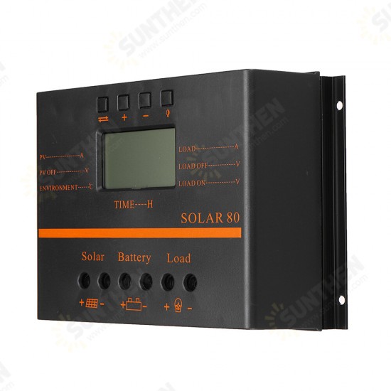 80A Solar Panel Charge Controller 12V 24V Auto LCD USB Solar Battery Charger High Efficiency Solar 80 PWM Regulator