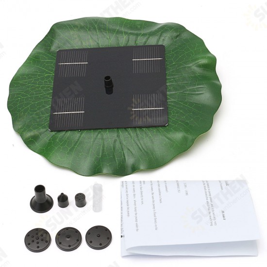 8V 1.6W 180L/h 15x15x6cm Solar Panel Power Fountain Water Pump Kit