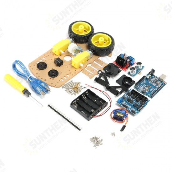 DIY L298N 2WD Ultrasonic Smart Tracking Moteur Robot Car Kit for Arduino - products that work with official Arduino boards