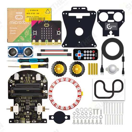 Micro:bit Smart Car Kit for Python Graphic Programming STEAM Educational Robot with/without Main Board