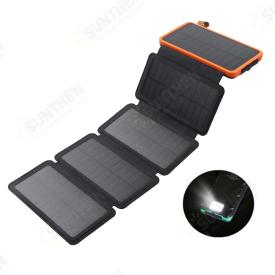 Three-proof Folding Solar Power Bank Custom Outdoor Waterproof Leather Mobile with Camping Lamp