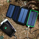 Three-proof Folding Solar Power Bank Custom Outdoor Waterproof Leather Mobile with Camping Lamp