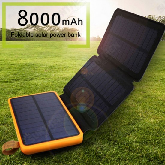 Three-proof Folding Solar Power Bank Custom Outdoor Waterproof Leather Mobile with Camping Lamp