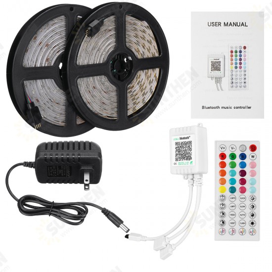 10M SMD5050/2835 RGB Smart LED Strip Light APP Control Music Waterproof Lamp 44 Keys Remote Control+Power Adapter Christmas Decorations Clearance Lights