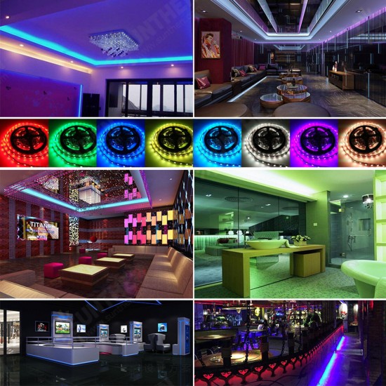 10M SMD5050/2835 RGB Smart LED Strip Light APP Control Music Waterproof Lamp 44 Keys Remote Control+Power Adapter Christmas Decorations Clearance Lights