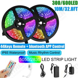 10M SMD5050/2835 RGB Smart LED Strip Light APP Control Music Waterproof Lamp 44 Keys Remote Control+Power Adapter Decorations Clearance Lights 10M SMD5050/2835 RGB Smart LED Strip Light APP Control Music Waterproof Lamp 44 Keys Remote Control+Power Adapter Decorations Clearance Lights