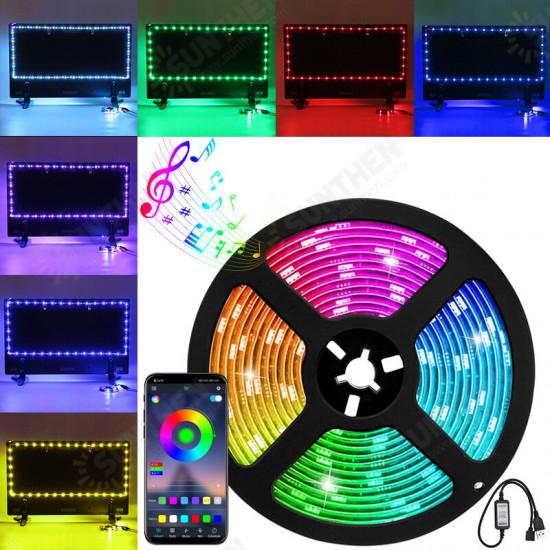 1/2/3/4/5M RGB LED Light Strip USB bluetooth APP Control Ceiling KTV TV Background